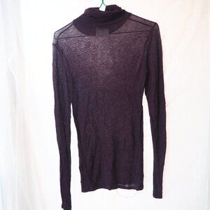 Wilfred Sheer Wool Long Sleeve Turtleneck Top